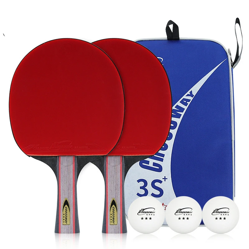 زوج واحد المهنية 3-نجوم مضرب ترابيزة تنس مضرب طويلة مقبض قصير بينغ بونغ Padel مضرب البثور للمبتدئين التدريب