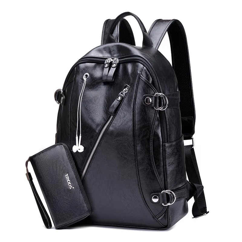 

Men's Backpack PU Leather Backpack School Bag Laptop Backpack For Teenagers Designer Brand Large Capacity Bags Casual Backpacks
