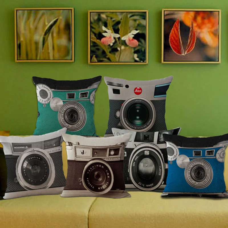 كاميرا نمط الزخرفية غطاء الوسادة 18x18 بوصة غطاء مسند كنبة مربّع كيس وسادة المنزل كنبة مكتب الخصر وسادة مقعد كاميرا نمط الزخرفية غطاء الوسادة 18x18 بوصة غطاء مسند كنبة مربّع كيس وسادة المنزل كنبة مكتب الخصر وسادة مقعد