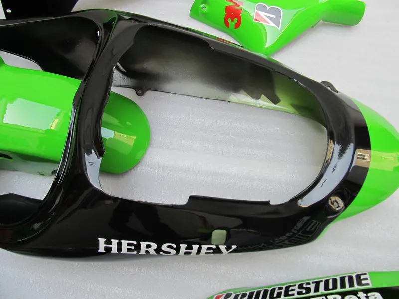 Первоклассный комплект обтекателей для KAWASAKI Ninja ZX9R 98 99 ZX 9R 1998 1999 ABS верхний зеленый