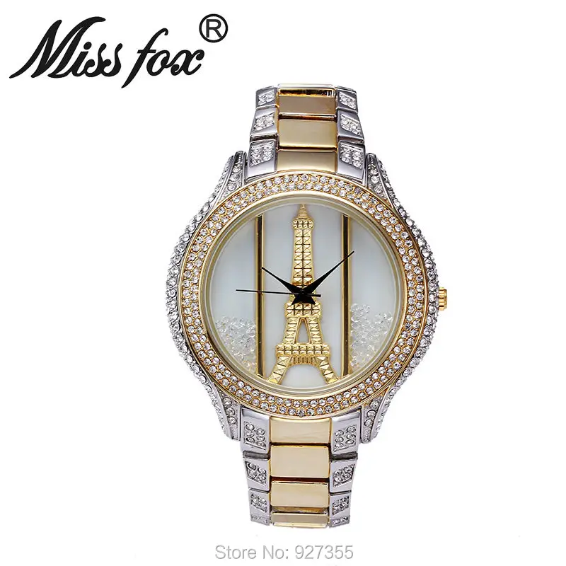 

New Style The Eiffel Tower Watches High Quality Women Rhinestone Crystal Quartz Watches Lady Swan Dress Wristwatches Hot Sales