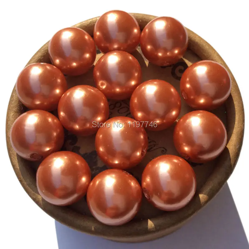 

Dark Orange Acrylic Round Faux Pearl Beads For Kids Bubblegum DIY Jewelry Making Bulk Wholesale A49 6mm 8mm 10mm 12mm 20mm 30mm