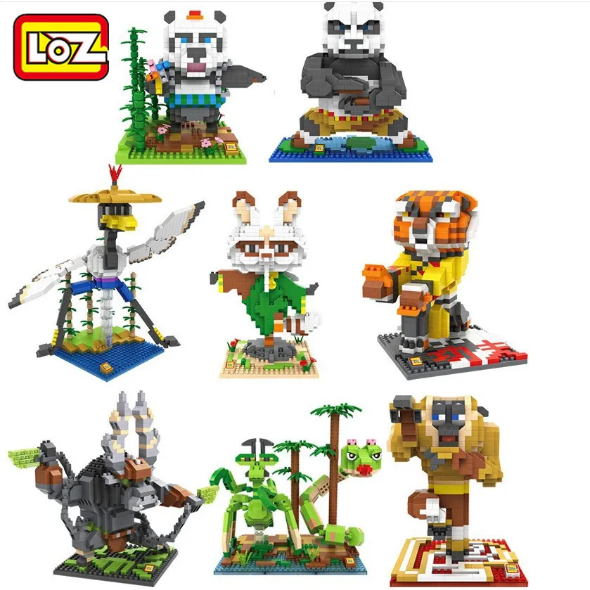 

LOZ Kawaii Block Panda Raccoon Movie Cartoon Animals Action Figure Diamond Building Block Anime Blocks Children Christmas Gift