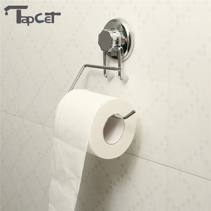 TAPCET poderoso tonto de los titulares de papel copa de succión al vacío de baño percha de papel rollo de papel tejido titular estante de toalla