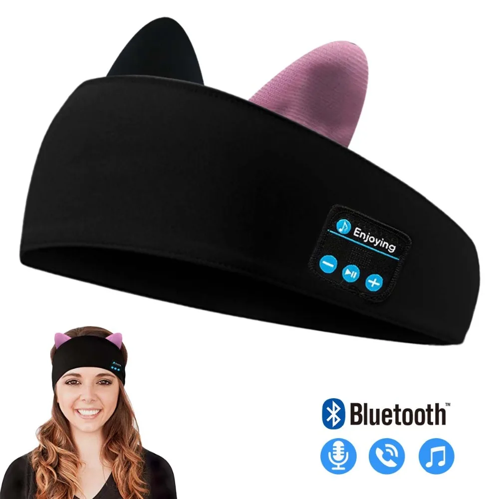 

2019 New Kids Bluetooth Headphone Soft Bluetooth Sleep Sport Headband Music Player Support Handsfree Best Birthday Gift Cute Cat