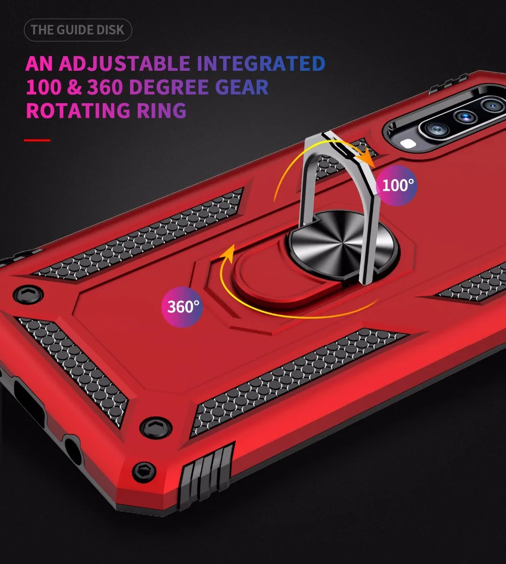 For Samsung Galaxy A50 case Holder StandArmor Hybrid Magnetic Bracket Finger Ring Cover For Samsung A10 A20 A30 A40 A50 A70 Case (14)