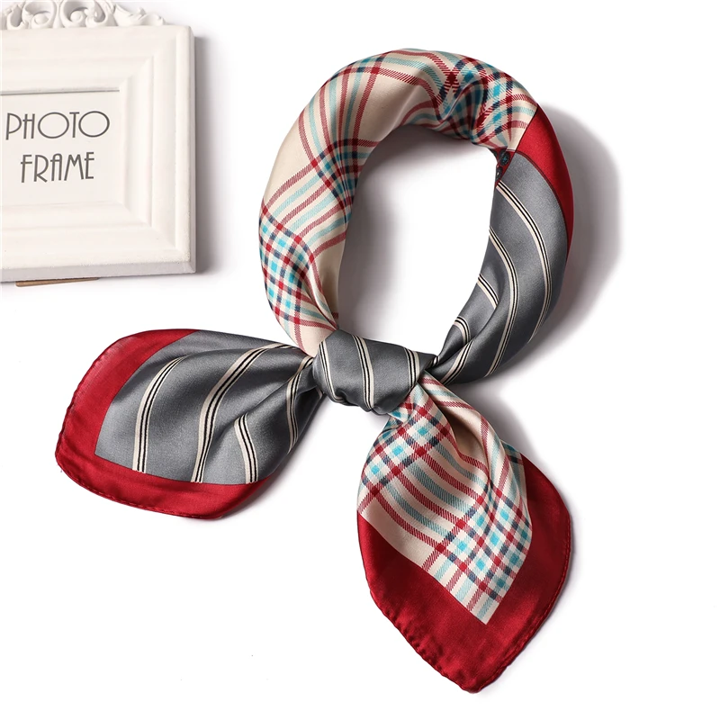 

2019 Women Fashion Silk Scarf Square Neckerchief Foulard Scarfs Print Office Lady Neck Tie Bag Handle Wrap Female Scarves