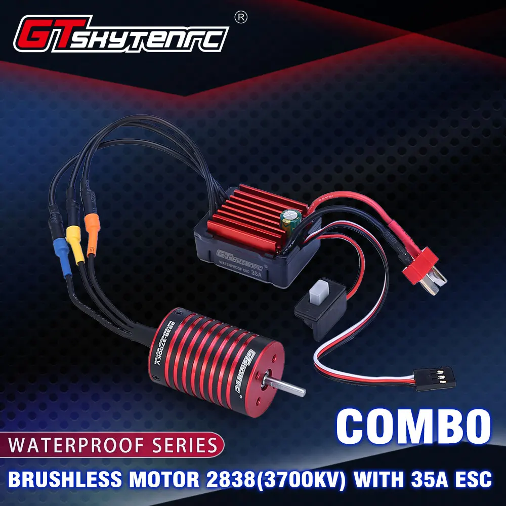 GTSKYTENRC Combo 2838 3700KV 4700KV бесщеточный двигатель с 35A ESC для Traxxas HSP Tamiya Axial 1/16 1/12 RC