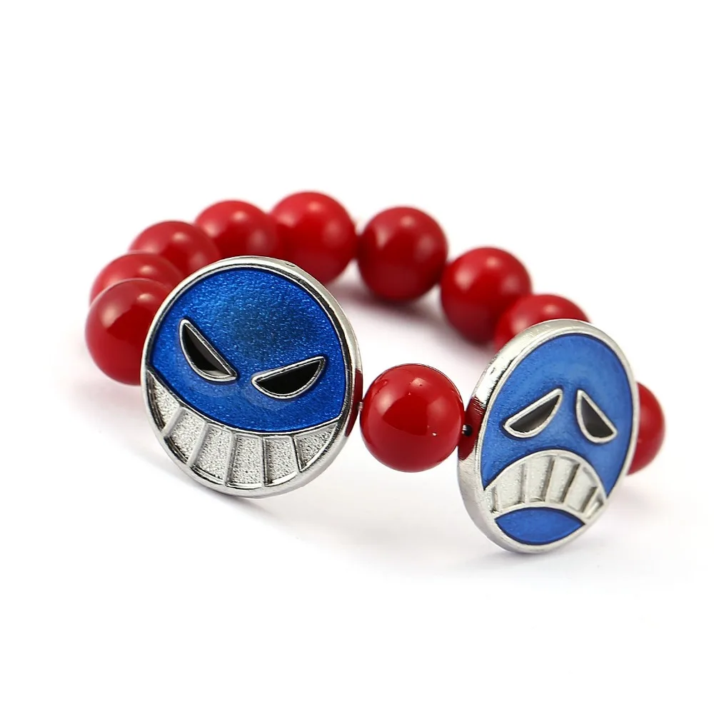 MS Jewelry цельный браслет Ace браслет из красных бусин для мужчин аниме браслеты с подвесками женские браслеты для косплея pulseira masculina chaviro