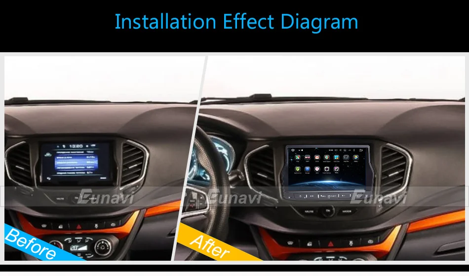 Discount Eunavi 1 Din 7 inch Android 8.0 Car Radio for Lada Vesta 4G RAM Octa core GPS navigation video stereo multimedia touch screen 25