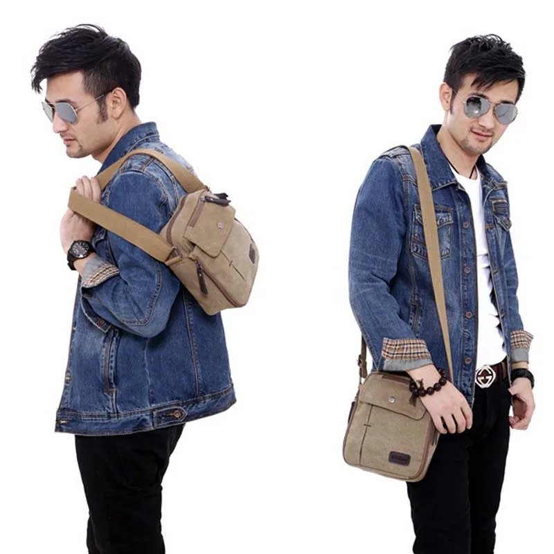 خمر قماش الرجال النساء Crossbody حقيبة حقائب كتف متنقلة يد الذكور عارضة سستة