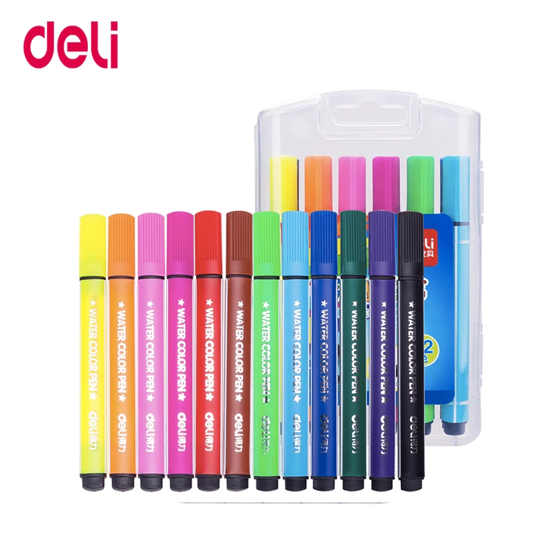 

Deli 18 Colors Fabric Textile Marker Watercolor Sketch Pen Set For Artist T-Shirt Painting Liner School Stationery Supplies