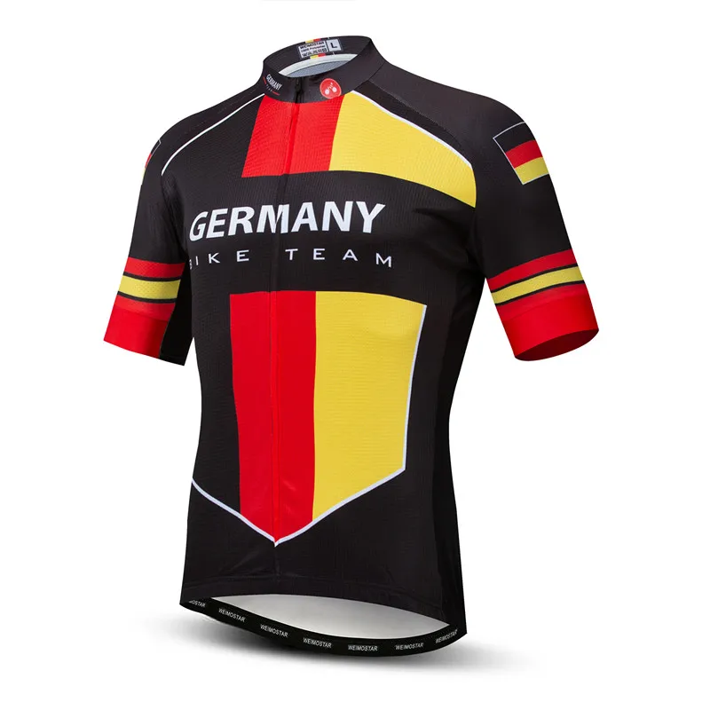 Weimostar 17 цветов национальная команда Велоспорт Джерси рубашка мужская летняя горная велосипедная одежда быстросохнущая Дорога MTB велосипед Джерси Топы - Цвет: Germany