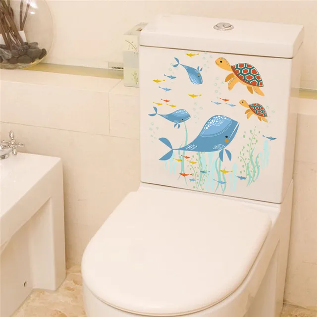 Underwater Fish Tortoise Wall Stickers Decals Art Bathroom Window Underwater Fish Tortoise Wall Stickers Decals Art Bathroom Window Refrigerator Toilet Decoration