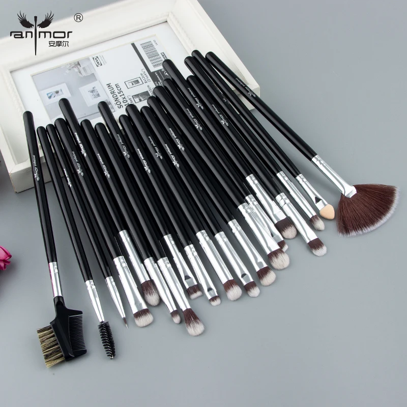 

2019 Anmor 19PCS/Lot Professional Makeup Brushes High Quality Synthetic Hair Eyeshadow Blending Fan Brush For Make up Recommend