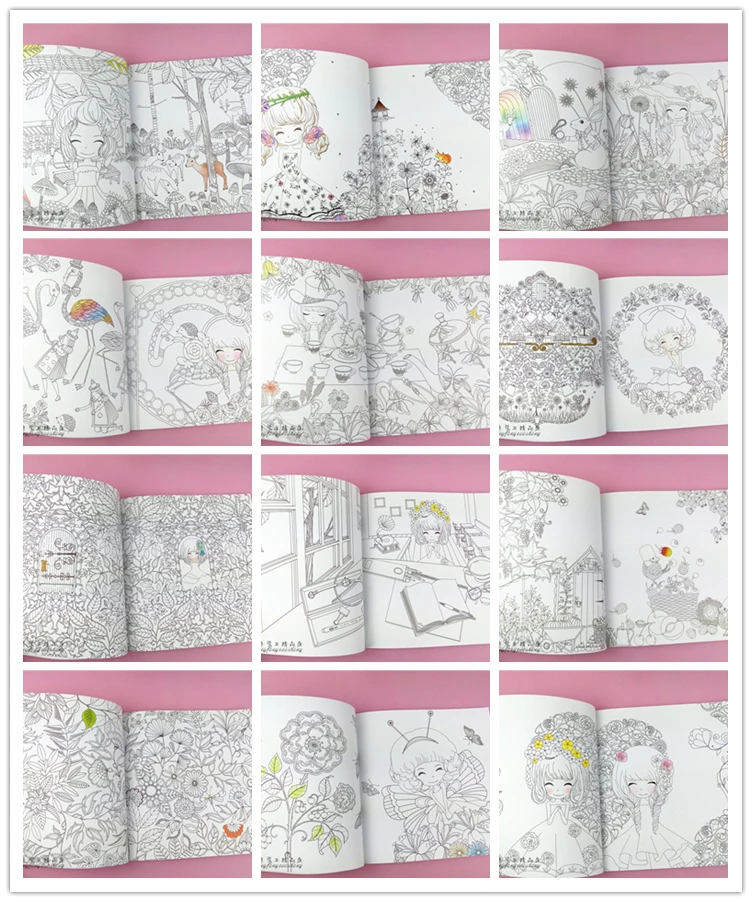 100 страниц Красивая Цветочница антистресс раскраски для взрослых детей дети снимают стресс секретный сад живопись книга