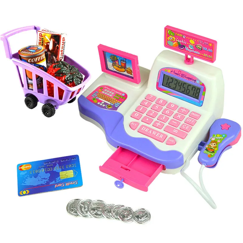 Креативный детский игрушечный игровой супермаркет кассовый сканер кассовый терминал
