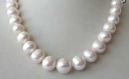 

Miss charm Jew1363 stunning big 12-14mm round white freshwater cultured pearl necklace