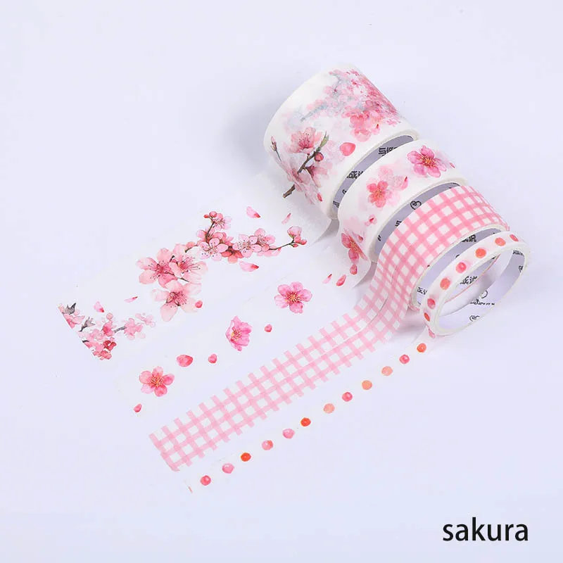 4 rolls / set of cartoon style tapes masking tape decoration stickers diary stationery paper labels school supplies