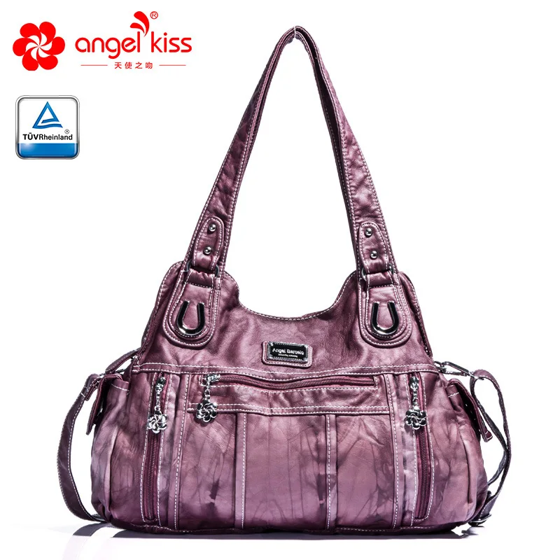 Женские кошельки и сумки Angelkiss из мягкой кожи с эффектом потертости большие на