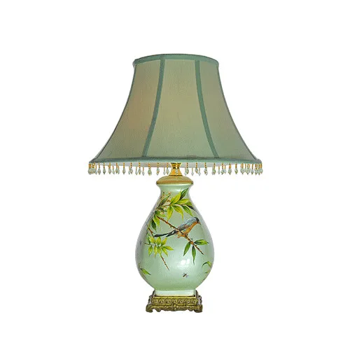 European rural minimalist handdrawing ceramic Table Lamps antique fabric art E27 LED lamp for bookstore&bedside&foyer ZLTD075 European rural minimalist handdrawing ceramic Table Lamps antique fabric art E27 LED lamp for bookstore&bedside&foyer ZLTD075