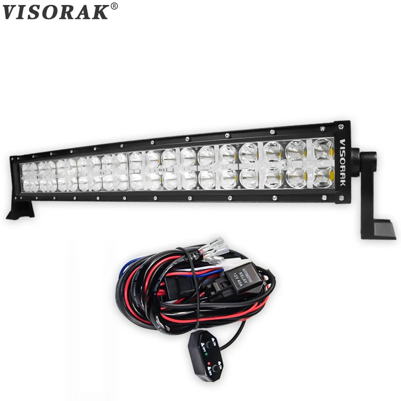 

VISORAK 7D 22 inch 200W OffRoad LED Bar 12V 24v LED Beams Cross DRL Combo Light Bar Work Light For Tractor 4WD 4x4 Truck SUV ATV