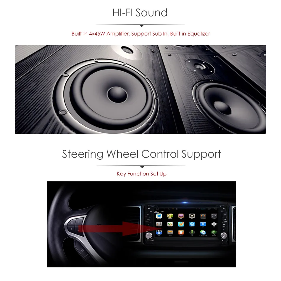 Clearance 6.2 Inch 2DIN Android OS Car In Dash DVD MP3 MP4 Video Player GPS Navi WIFI Bluetooth Head Unit Stereos for Hyundai Honda Nissan 8