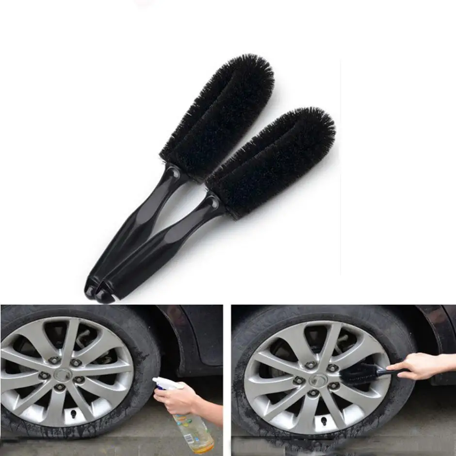 Car Truck Motorcycle Black Wheel Tire Rim Scrub Brush Washing Tool