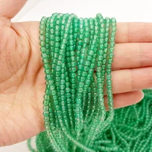 LII Ji натуральный камень AAA зеленый ониксовый агат около 3 мм бусинки круглой формы 39 см DIY ювелирных изделий браслет ожерелье