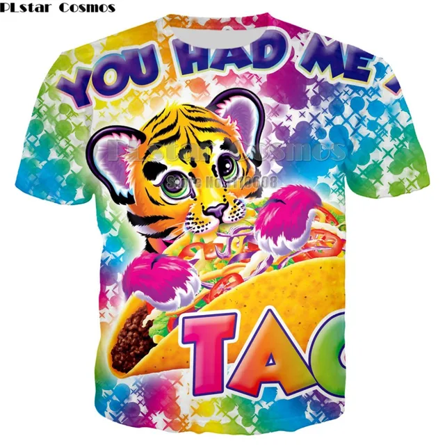 YX GIRL Lisa Frank Dolphin 3D Print T-shirt Men/Women Short Sleeve Summer Tops Tees Cartoon T shirt Unisex t-shirt Drop shipping 1