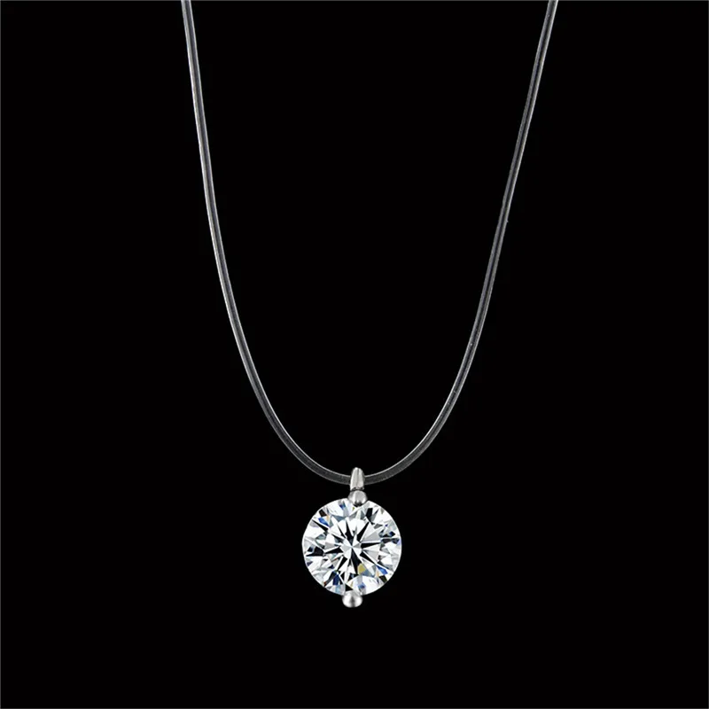 

2019 Choker Collares Fishline Necklace Female Clavicle Chain Invisible Zircon Mermaid Tear Fish Pendant Neck Simple South Korea
