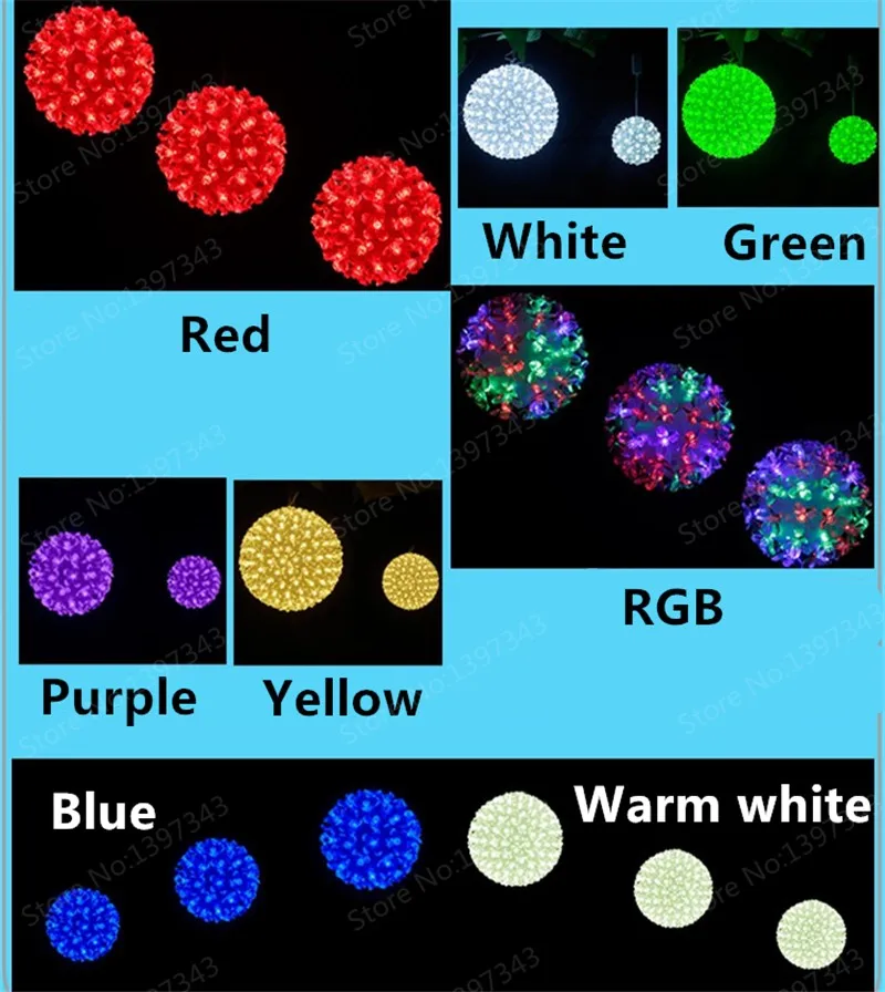 Dia.20cm большой цветок мяч со светодиодом Глобус Вишневый цветок дерево сказочные огни Новогоднее освещение украшение дома Хэллоуин H-04