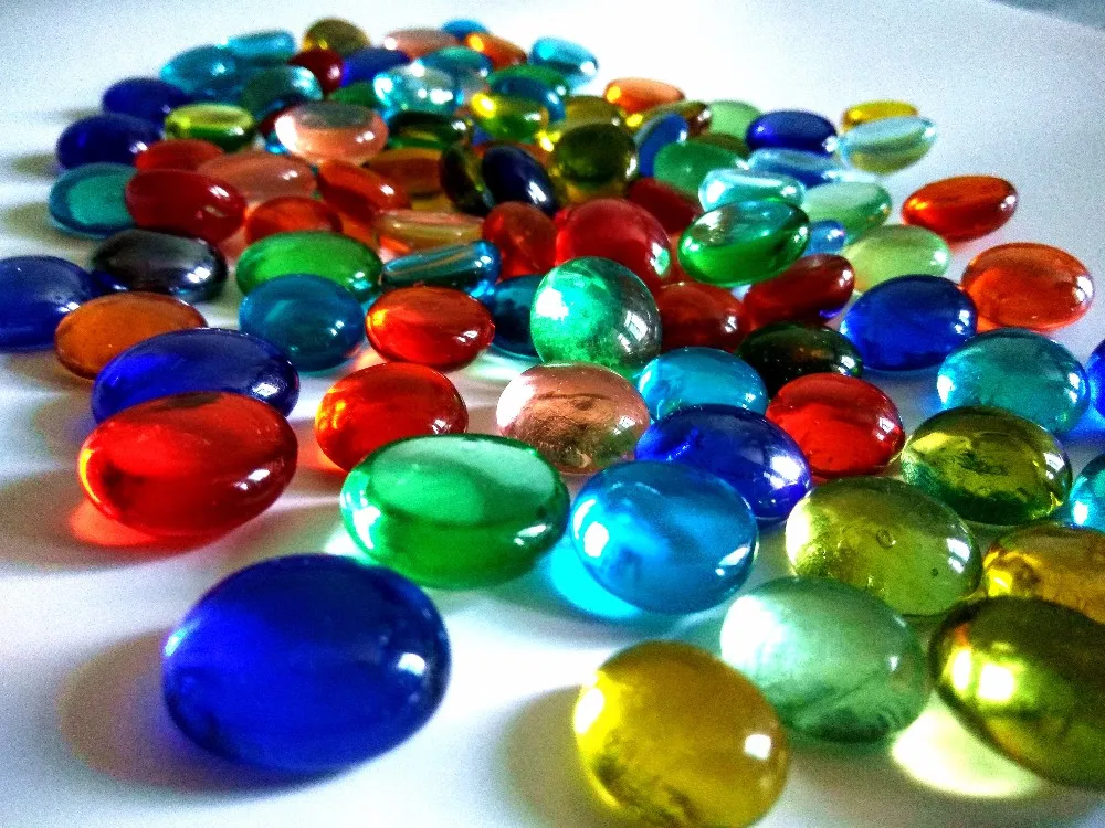 500g Multi colors Glass Beads for Aquarium Fish Tank Vase Garden Decoration 