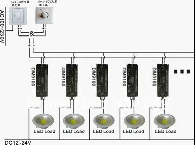 0-10 В Светодиодный драйвер и 0/1-10 в диммер, постоянные диммеры по напряжению, 1 канал DC12-24V/10А/240 Вт Модель: DM9100