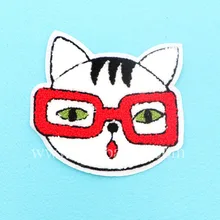 Изготовленный на заказ милый кот с очками синель патчи