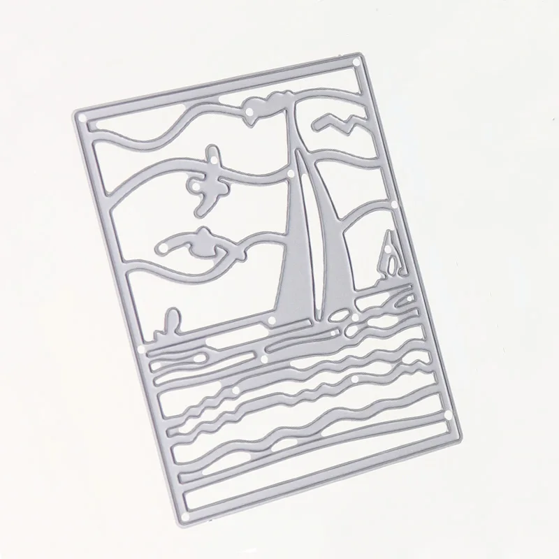 

Sailing boat dies Frame Background Craft Die Metal Cutting Dies Paper Dies Cut for DIY Paper Card making Scrapbooking Decoration