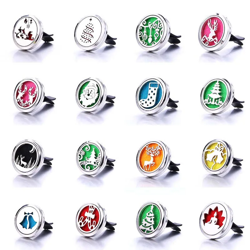 

Christmas Series Car Clip Aromatherapy Essential Oil Diffuser Car Air Outlet Freshener Stainless Steel Decoration Perfume Locket