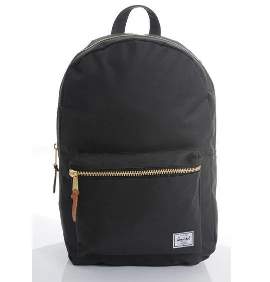 Herschel settlement gold zipper double shoulder backpack black Color ...