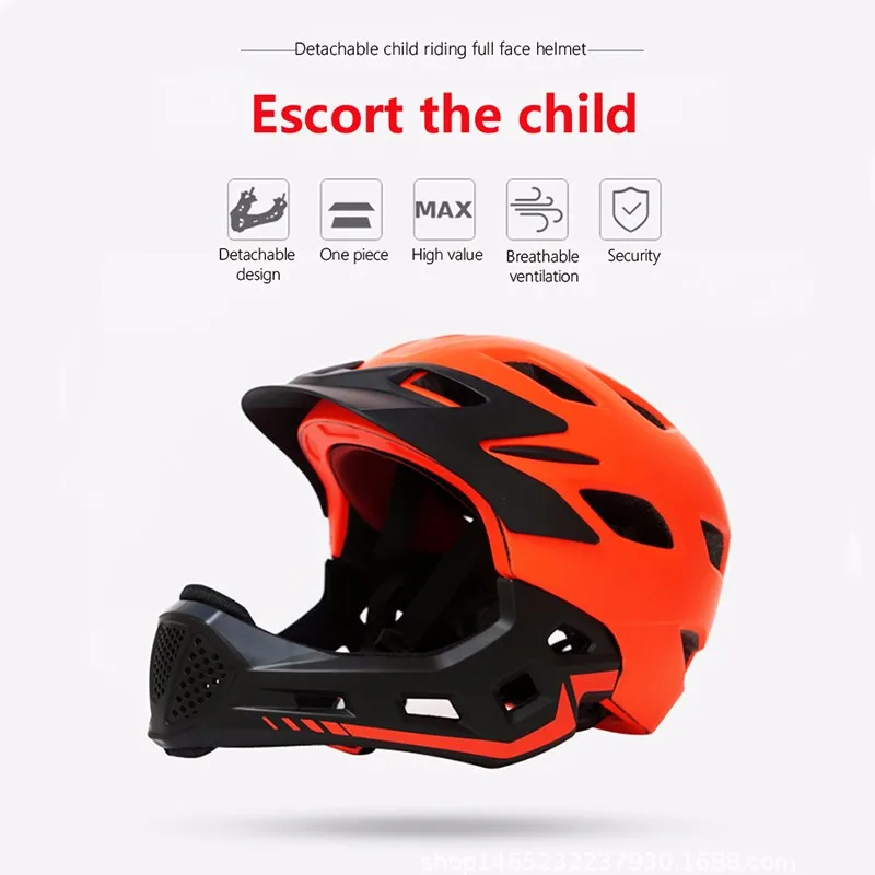 

Semi Full Face Helmet Bicycle Helmet 16 Vents PC + EPS Lightweight Helmet Pulley Skateboard Balance Car Detachable Chin