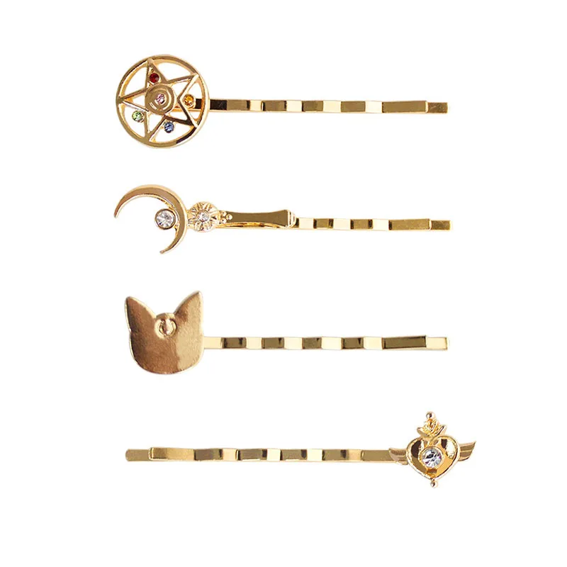 

YUANJUAN OFFICIAL STORE BRAND wholesale 12pcs / lot fashion jewelry metal card captor sailor moon series hairpin