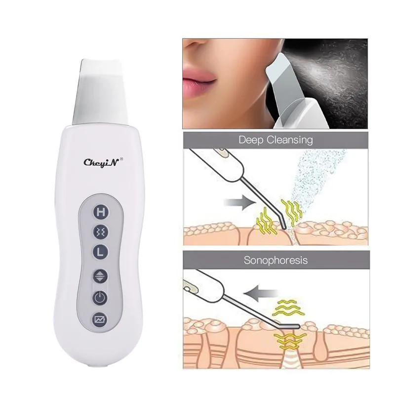 

Ultrasonic Face Pore Cleaner Skin Scrubber Clean Blackhead Acne Removal Face exfoliator Peeling Machine Deeply Clean Skin Tool40