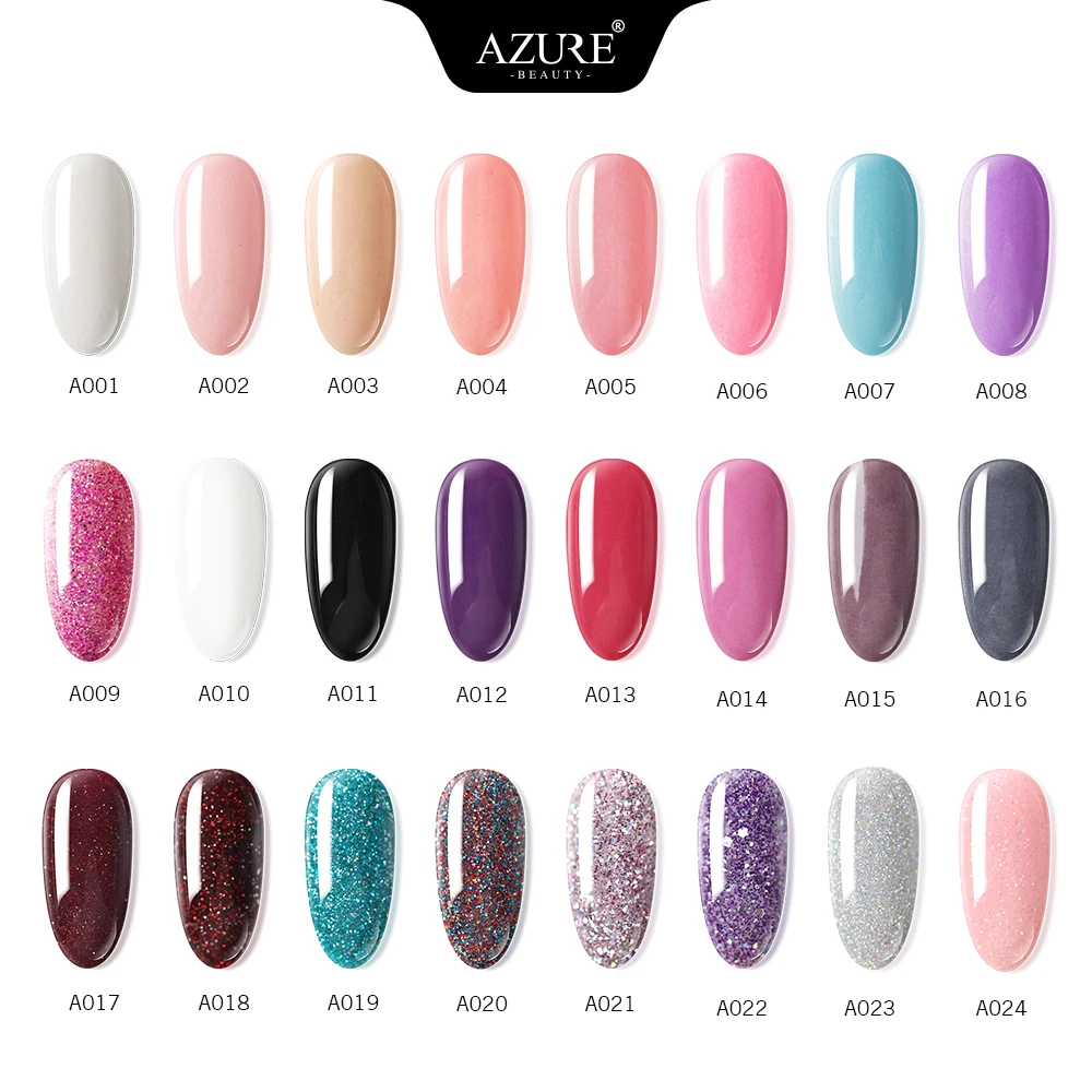  AZURE BEAUTY Dipping Powder Nail Art Dip Powder Glitter Set Base Coat Top Gel Nail Kits Azure Nail 