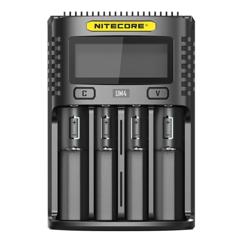 Оригинальное NITECOR UM4 UM2 lcd USB QC умное зарядное устройство для Li-Ion IMR INR ICR LiFePO4 18650 14500 26650 AA 3,7 V 1,2 V 1,5 V