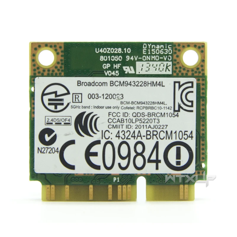 Broadcom BCM943228HM4L DW1540 Половина мини PCI Express беспроводной адаптер двухдиапазонный 802.11a/b/g/n Wlan wifi карта