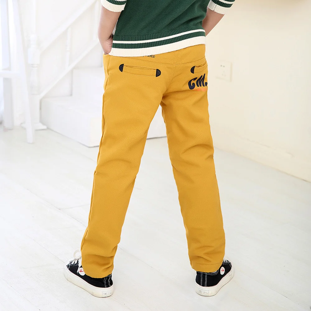 

Famli Teen Boys Cotton Pant 2018 Spring Fall Kids Elastic Waist Straight Trousers 4Y-14Y Children Long Sweatpants 8 10 12 14