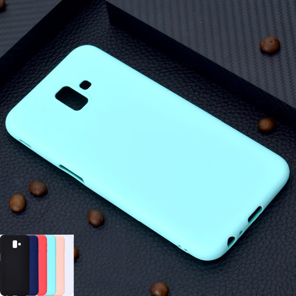 Sunjolly для Samsung Galaxy J6 Plus однотонный Мягкий ТПУ чехол телефона силиконовый розовый