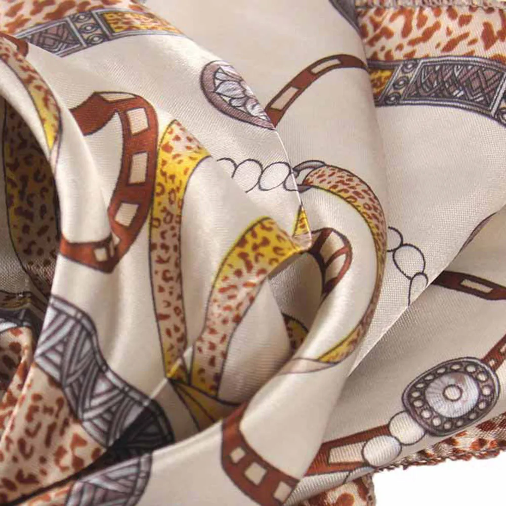 Women Vintage Head Neck Hair Tie Square Silk Satin Scarf Shawl Wrap Kerchief designer brand luxury Hotel Waiter Flight sciarpa