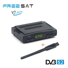 Original Freesat V7 HD DVB-S2+USB wifi mini satellite tv receiver support BISS Key,Patch,CCCAM,Powervu,Youtube