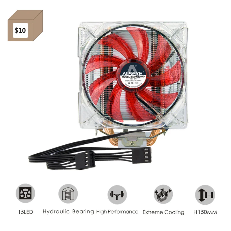 ALSEYE EDDY 120 Процессор охладитель 4 тепловые трубки 4pin мм вентилятор для LGA 775/115x/