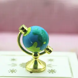 1:12 Poppenhuis Rolling Globe Met Hout Stand Miniatuur кукольный домик Studie Woonkamer Slaapkamer Leeszaal Meubels